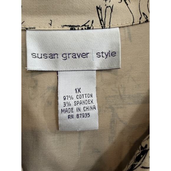 Susan Graver | Women's Travel Button Jacket Stretch Thanksgiving Fall Autumn- 1X - Picture 4 of 8